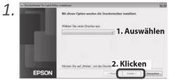 EPSON LabelWorks LW-1000P - Installieren des Druckertreibers - 1