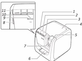 EPSON LabelWorks LW-1000P - Bezeichnungen und Funktionen von Teilen - 1