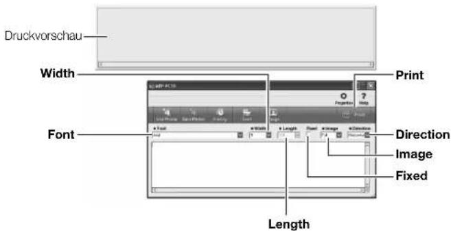 Druckvorschau Width Font Print Direction Image Fixed Length