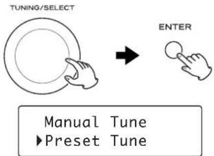TEAC T-H380 - Selezionare "Preset Tune". - 1