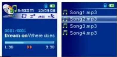 TRANSCEND T.sonic 820 - Delete a file in the MUSIC Mode - 1