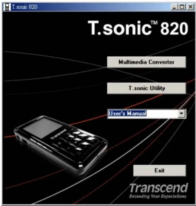 TRANSCEND T.sonic 820 - Installing the T.sonic™ Software - 1