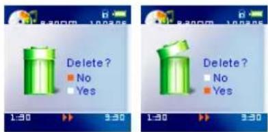TRANSCEND T.sonic 820 - Delete a file in the MUSIC Mode - 4