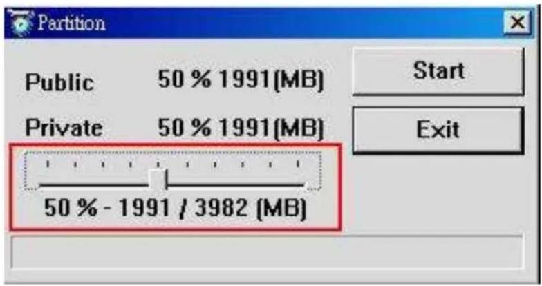TRANSCEND T sonic 850 - WARNING! Creating a Private area or adjusting the Public/Private partition size will erase all data on MP850! Please back up your data before using this feature. - 2