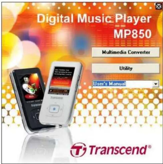 TRANSCEND T sonic 850 - Installing the MP850 Software - 1