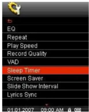 TRANSCEND T sonic 850 - Sleep Timer - 1