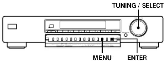 TUNING / SELECT MENU ENTER
