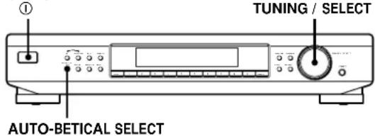 TUNING / SELECT AUTO-BETICAL SELECT