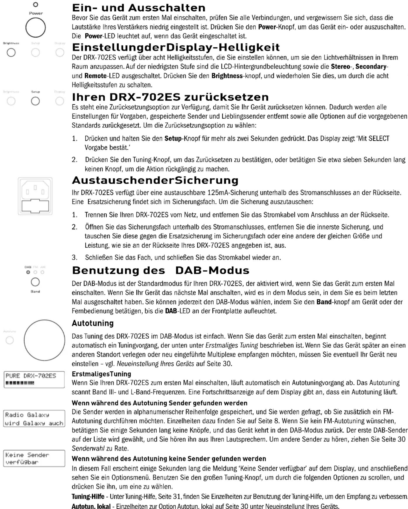 PURE DRX-701ES - Benutzung Ihres DRX-702ES - 1