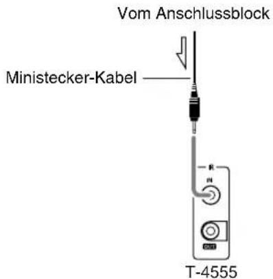 Vom Anschlussblock Ministecker-Kabel T-4555