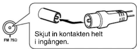 FM 75Ω Skjut in kontakten helt i ingången.
