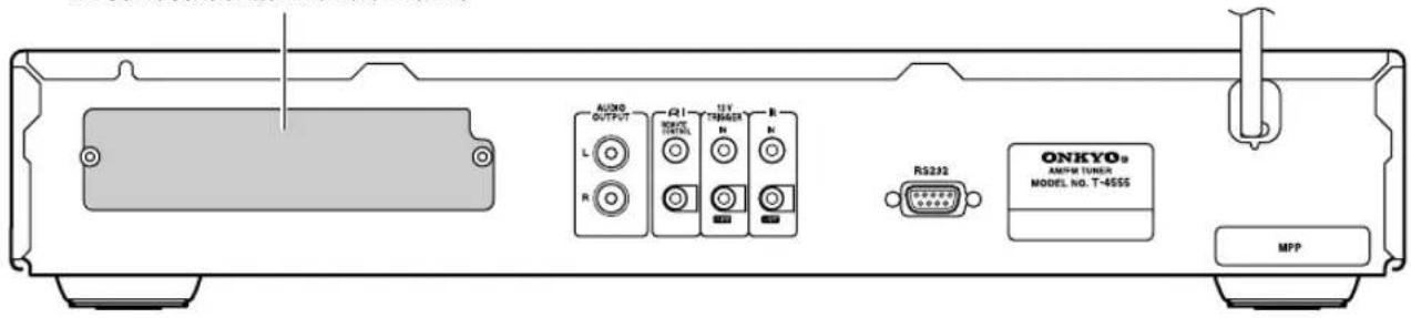 AUDIO OUTPUT L R C1 TOTAL 15V TRANSMER N N RS232 ONKYO® AM/FIR TUNER MODEL NO. T-6555 MPP