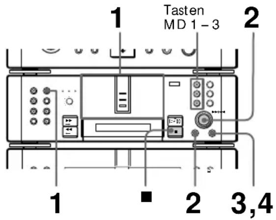 Tasten MD 1 - 3 1 2 3,4