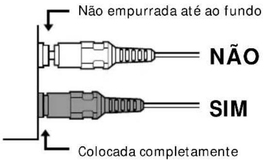 Não empurrada até ao fundo NÃO SIM Colocada completamente