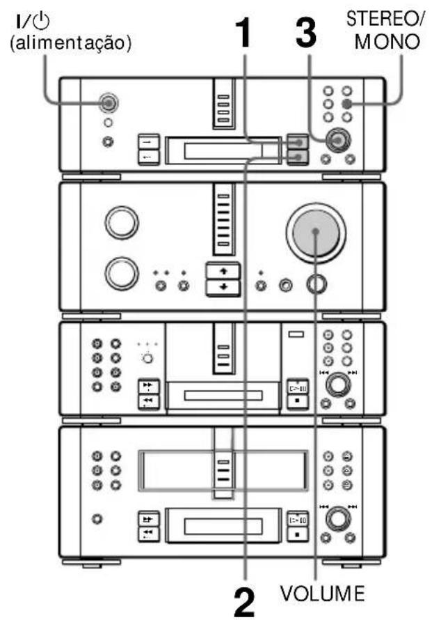 I/O (alimentação) 1 3 STEREO/ MONO 2 VOLUME