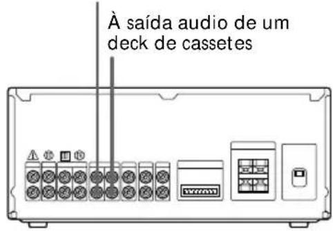 À saída audio de um deck de cassetes