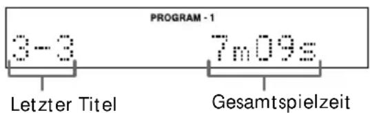 PROGRAM - 1 3-3 7m09s Letzter Titel Gesamtspielzeit