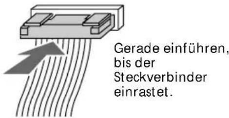 Gerade einführen, bis der Steckverbinder einrastet.