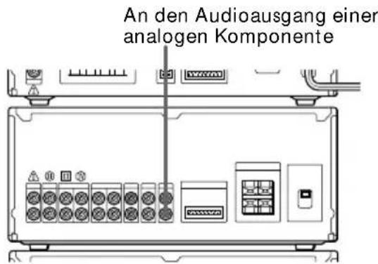 An den Audioausgang einer analogen Komponente