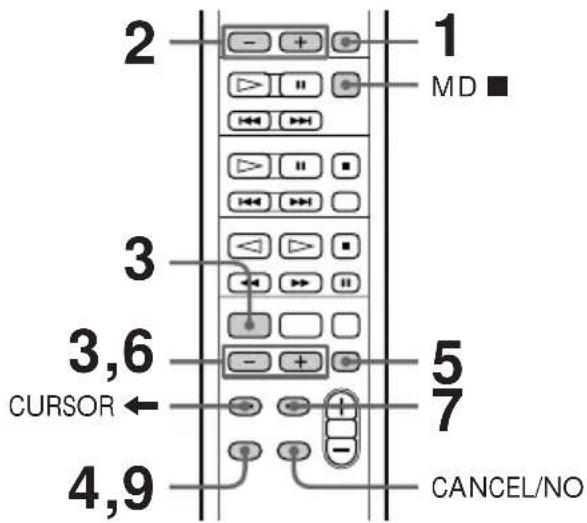 2 1 MD ■ 3 3,6 CURSOR ← 5 7 4,9 CANCEL/NO