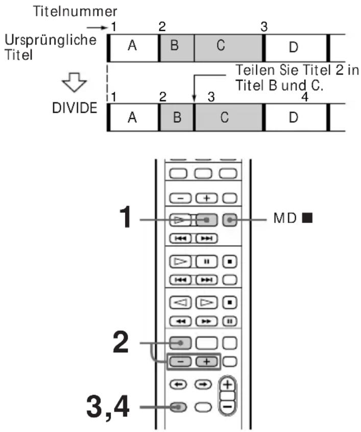 Titelnummer Ursprüngliche Titel DIVIDE 1 2 3 A B C D 1 2 3 Teilen Sie Titel 2 in Titel B und C. A B C D 1 MD 2 3,4