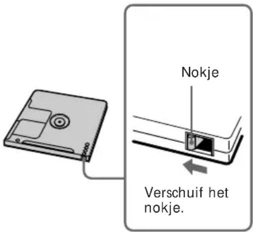 Nokje Verschuif het nokje.