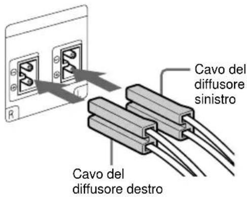 Cavo del diffusore sinistro Cavo del diffusore destro