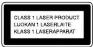 CLASS 1 LASER PRODUCT LUOKAN 1 LASERLAITE KLASS 1 LASERAPPARAT