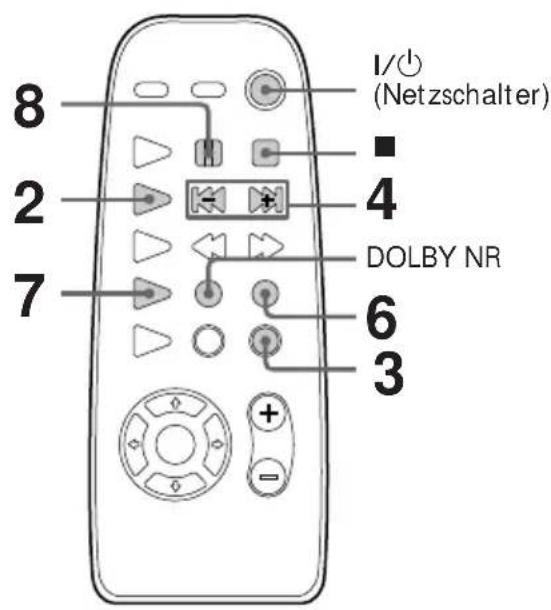 8 2 7 I/O (Netzschalter) 4 DOLBY NR 6 3