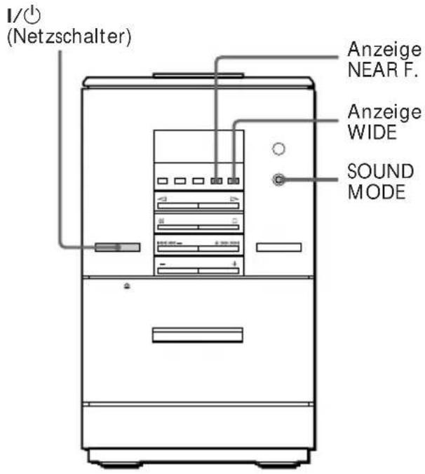 I/O (Netzschalter) Anzeige NEAR F. Anzeige WIDE SOUND MODE