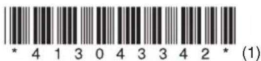 * 4 1 3 0 4 3 3 4 2 * (1)