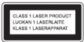 CLASS 1 LASER PRODUCT LUOKAN 1 LASERLAITE KLASS 1 LASERAPPARAT