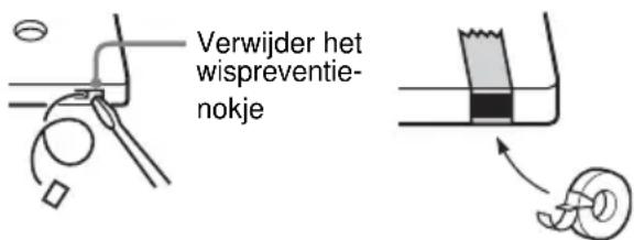Verwijder het wispreventie- nokje