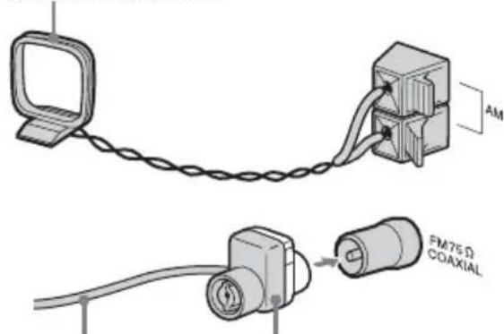 SONY MHC-RG444 - Schließen Sie die UKW- und MW-Antenne an. - 3