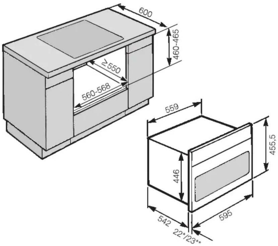 MIELE H6300BM - Einbau in einen Unterschrank - 1