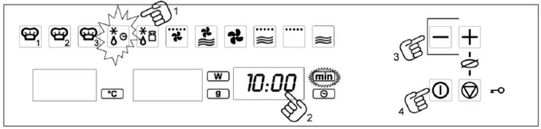 1 2 3 10:00 min °C g - + - 4