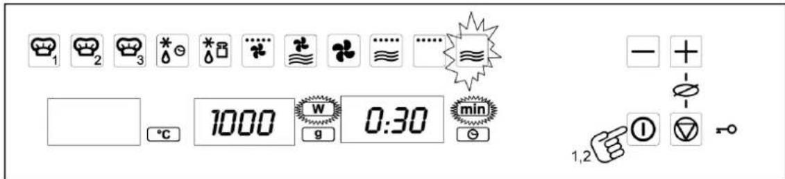 1 2 3 * * * * * * * * * * * * * * * * °C 1000 W 0:30 min g 1,2