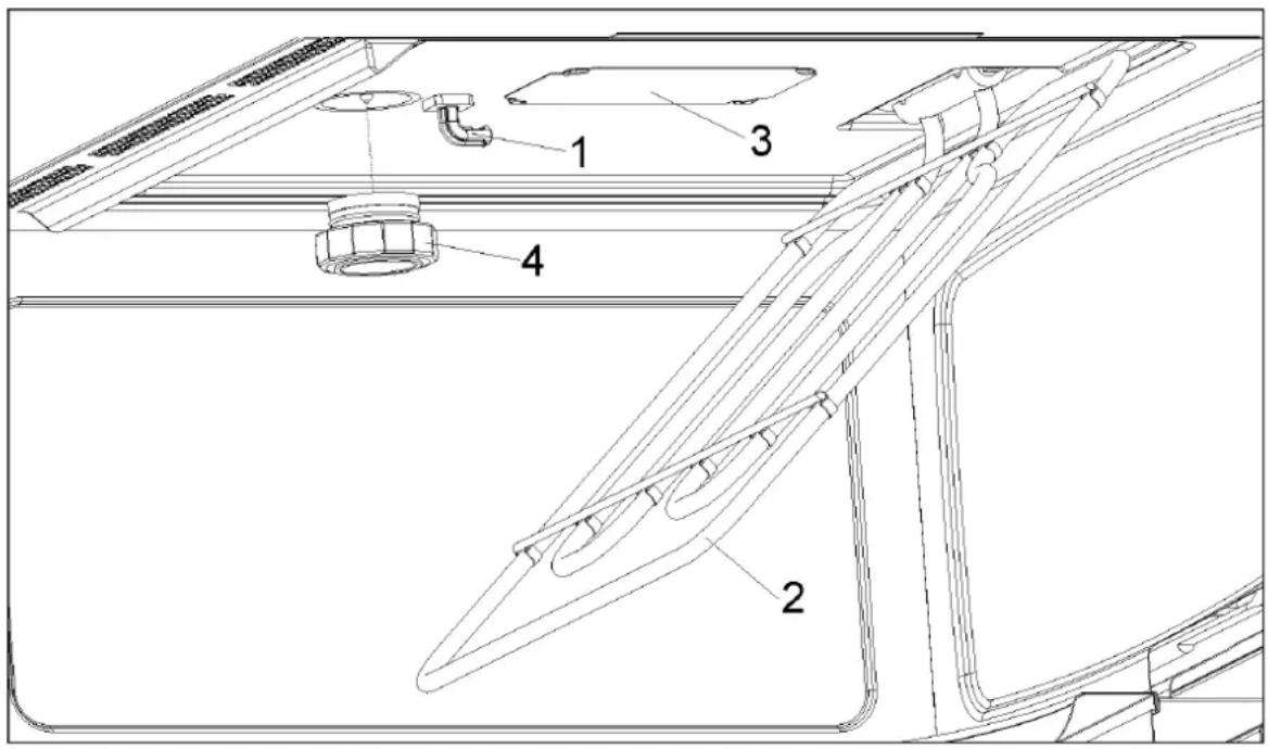Technical diagram of a mechanical assembly with numbered components, likely for engineering or manufacturing documentation.