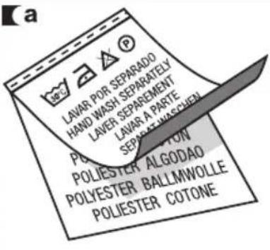 LAVAR POR SEPARADO HAND WASH SEPARATELY LAYER SEPAREMENT LAYER A PARTE PAULER SEPARATE PEACEY ON POLIESTER ALGODAO POLIESTER BALLMWOLLE POLIESTER COTONE