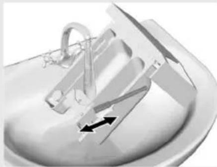 3D rendered mechanical component with arrows indicating a specific feature (no text or symbols visible)