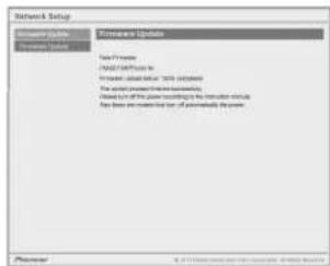 PIONEER XN-P02 - Der Hochladestatus-Bildschirm für Firmware wird angezeigt. Drücken Sie Ok. - 1