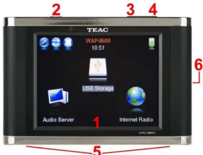 TEAC WAP-8600 10:51 USB Storage Audio Server Internet Radio WRC 8600 2 3 4 6 1 5