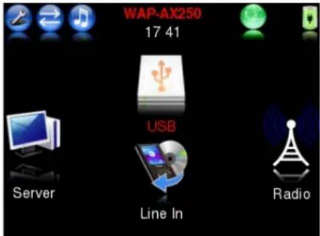 WAP-AX250 17 41 USB Server Line In Radio