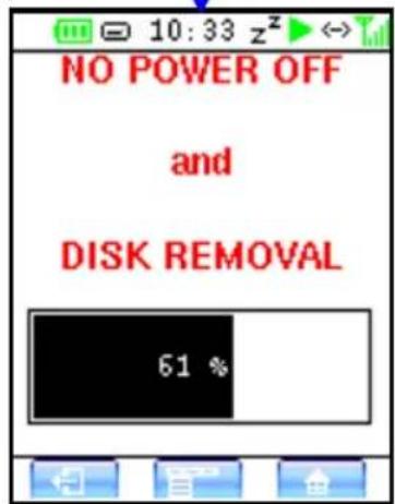 NO POWER OFF and DISK REMOVAL 61 %