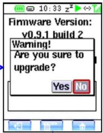 Firmware Version: v0.9.1 build 2 Warning! Are you sure to upgrade? Yes No