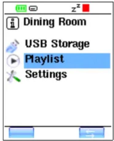 Dining Room USB Storage Playlist Settings