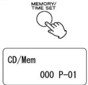 MP3/Mem -001-000 P-01 el número de carpeta se ilumin