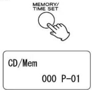 MEMORY/ TIME SET CD/Mem 000 P-01