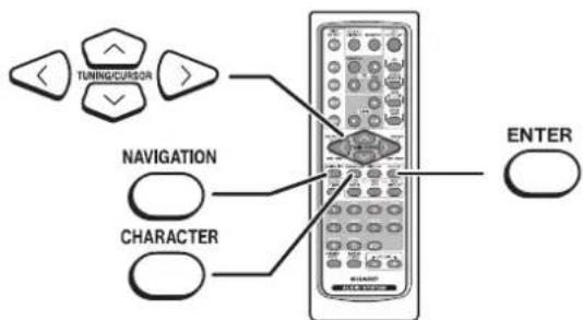 TUNING/CURSOR NAVIGATION CHARACTER ENTER