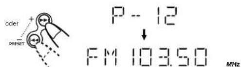 oder + P -- 12 - Preset FM 103.50 MHz
